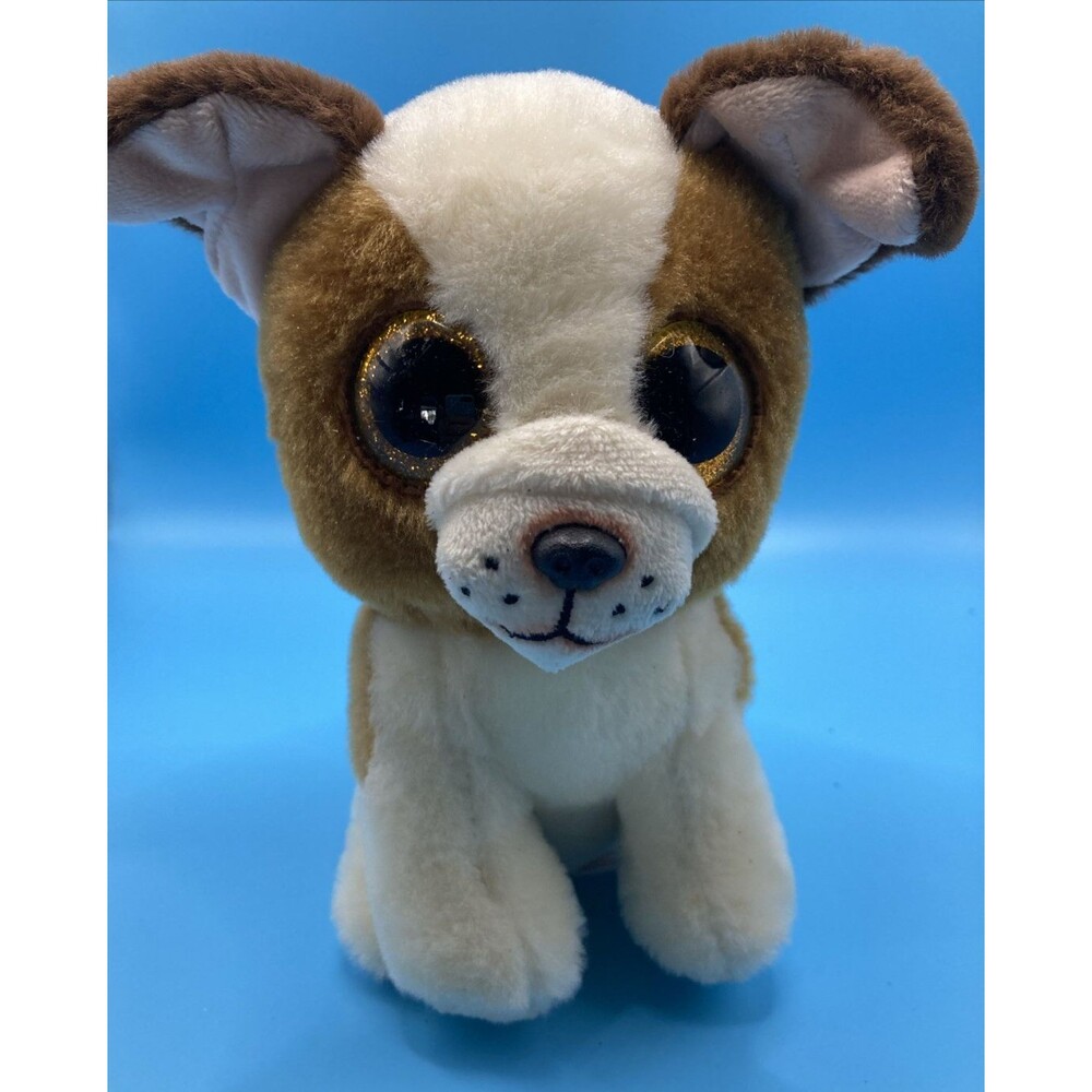 Ty Beanie Boos Hugo Dog Puppy 6 Inch Plush Stuffed Animal Big Eyes Collectible T